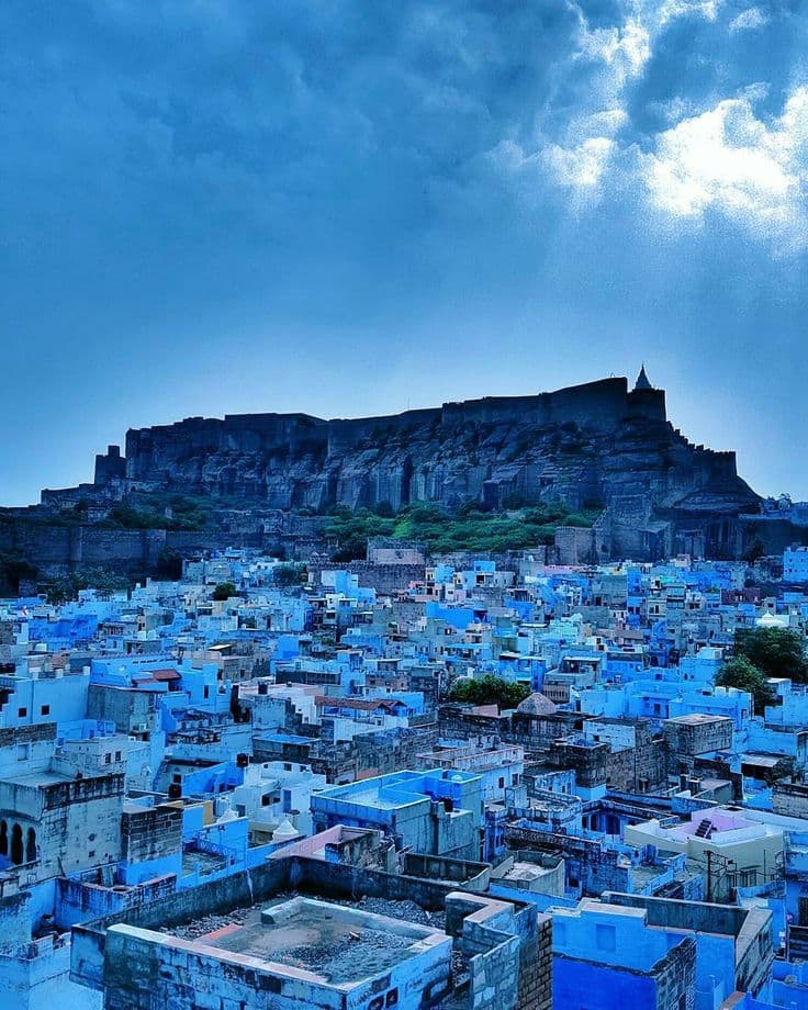 Jodhpur blue houses in Royal Rajasthan and Sacred Ganges Tour by India Heritage Travel