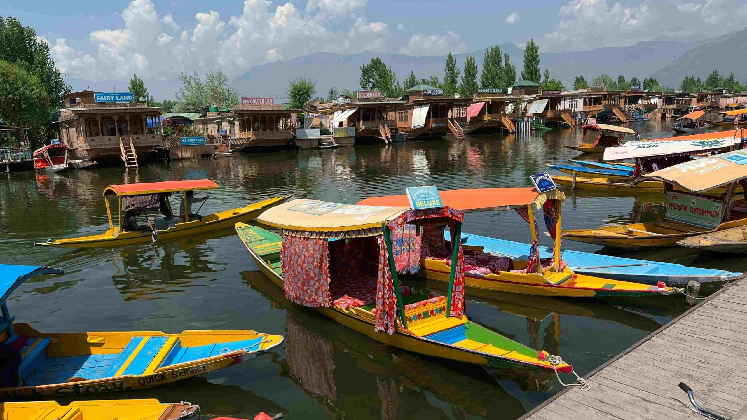 Srinagar Kashmir featuring Dal Lake houseboats Mughal gardens and scenic mountain views