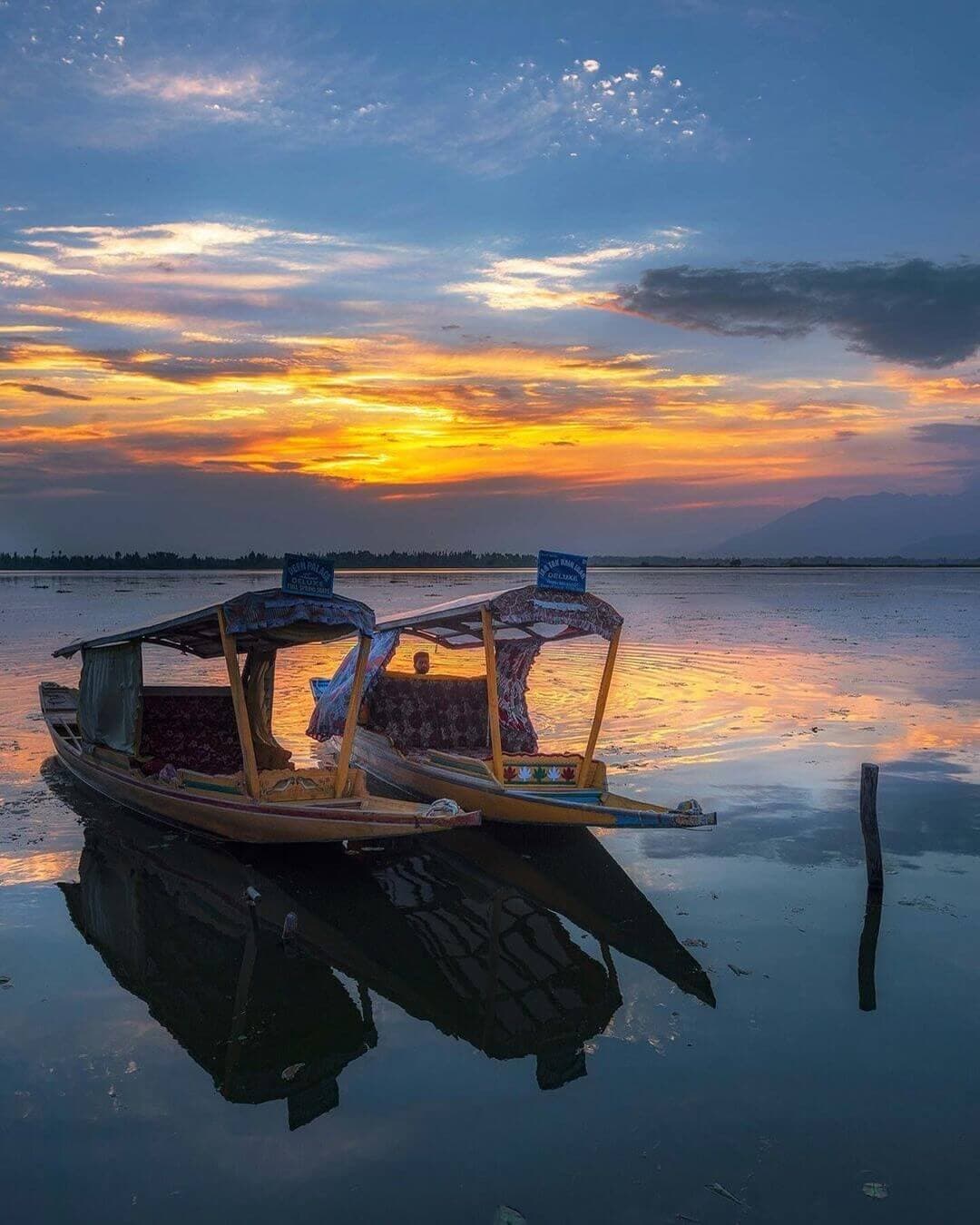 Srinagar houseboat stay on Dal Lake with scenic mountain views in Kashmir