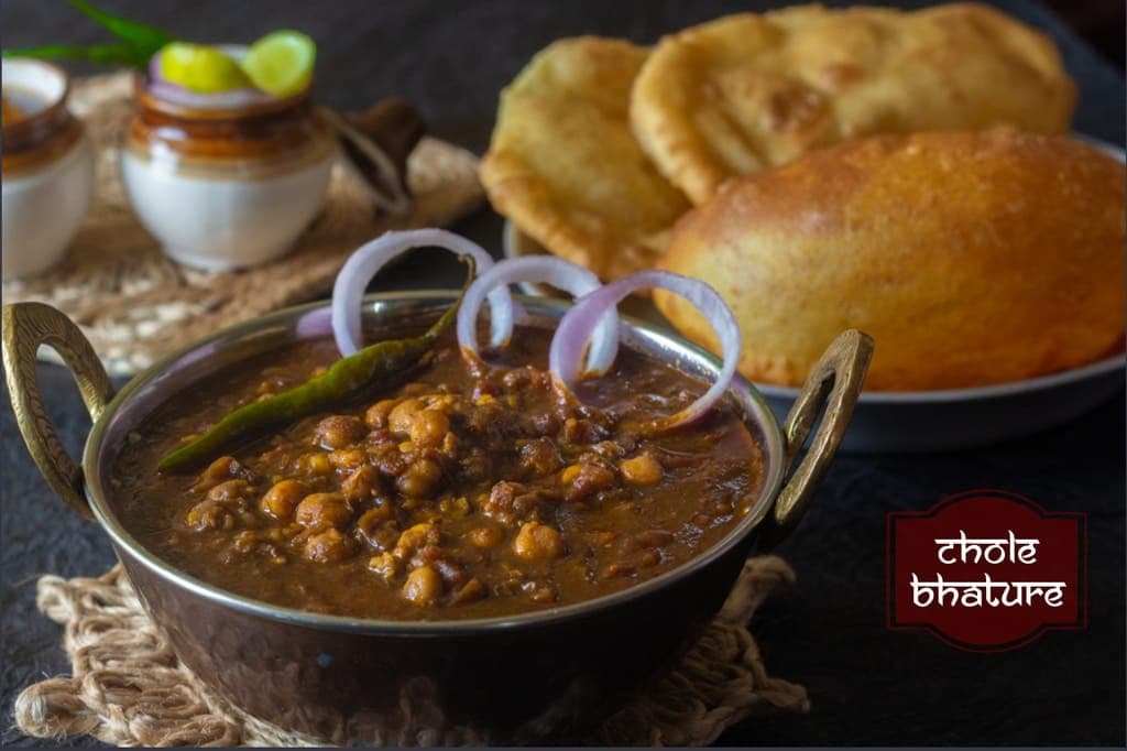 Authentic Chole Bhature a popular North Indian food dish