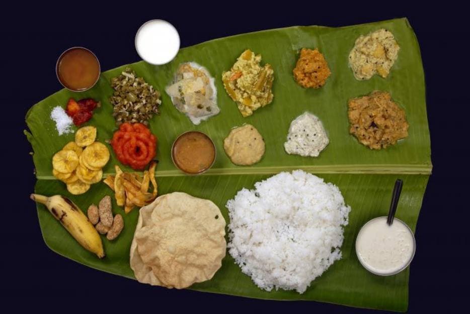 Traditional South Indian meal representing India's diverse food culture