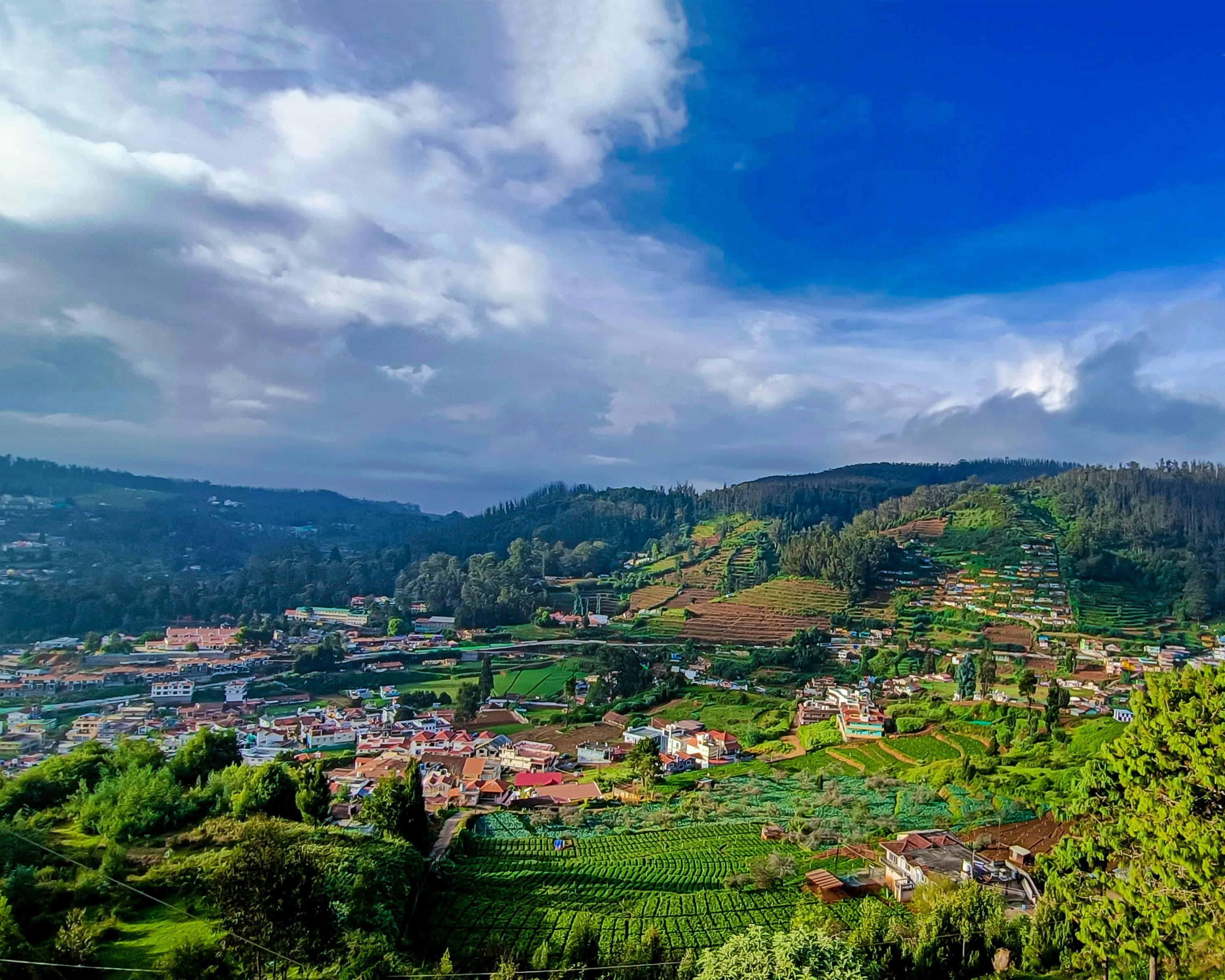 Rolling hills and scenic landscapes of Ooty Tamil Nadu India