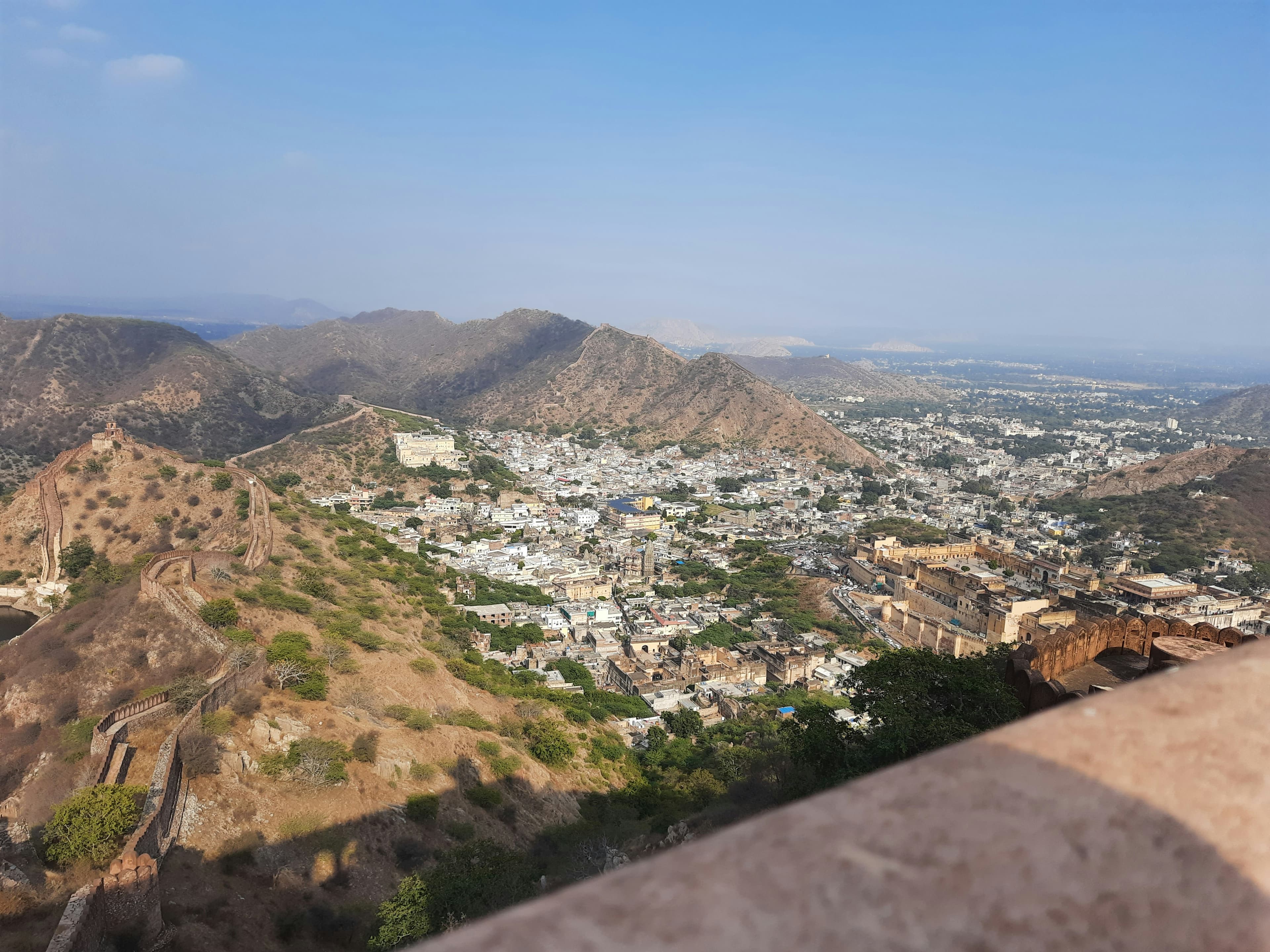 Sunrise view from Amer Viewpoint overlooking Jaipur Rajasthan