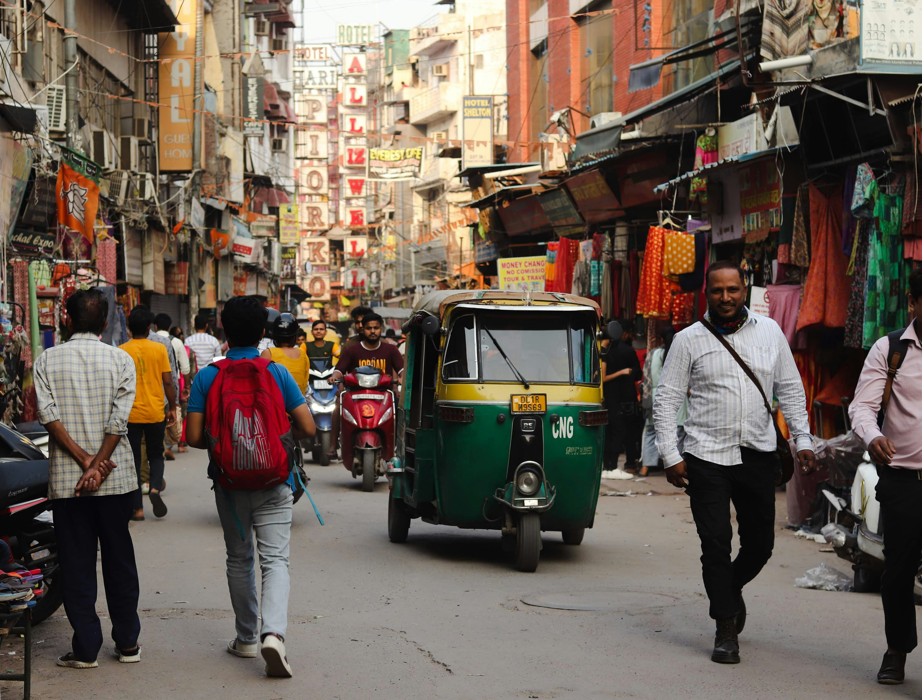 Bustling streets of Delhi showcasing everyday life and local culture