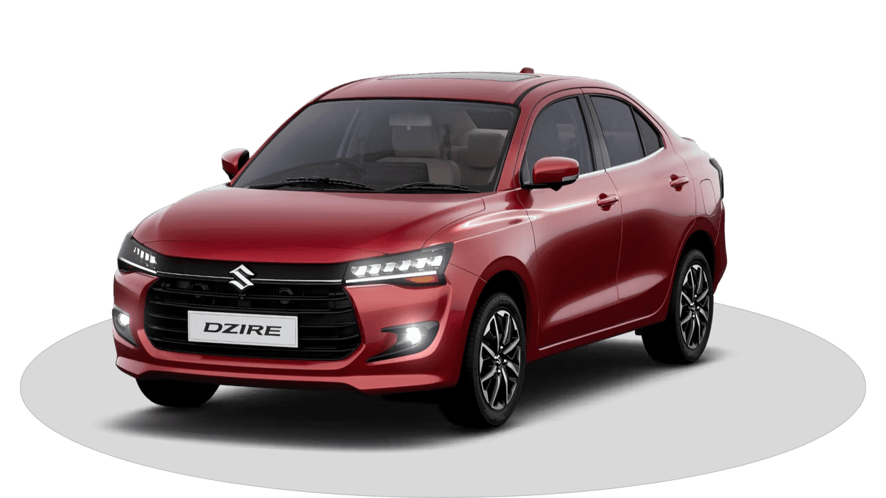 Maruti Suzuki Dzire chauffeur driven luxury sedan for travel in India