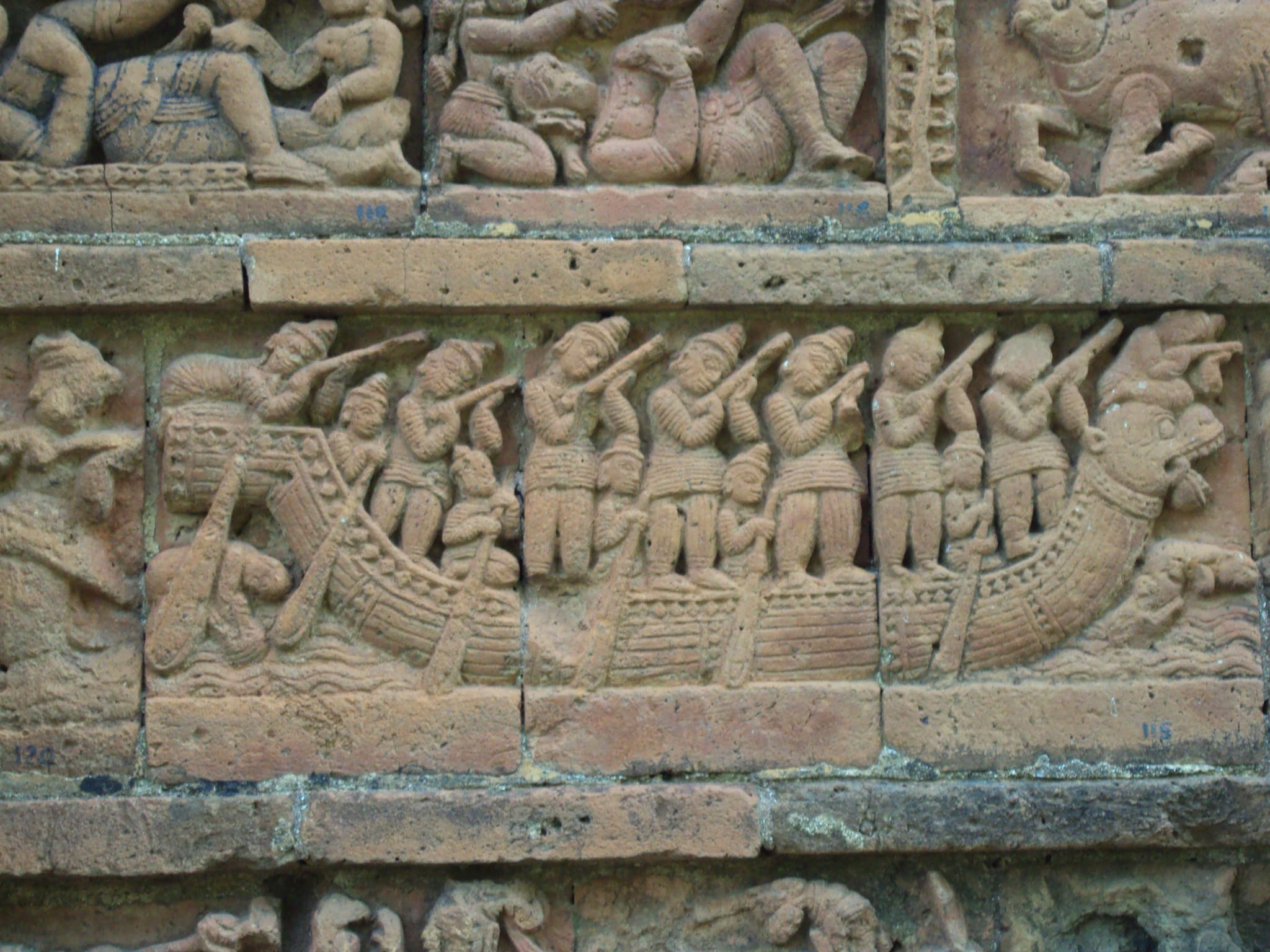 Bengal terracotta architecture - Bishnupur temples with carved clay panels