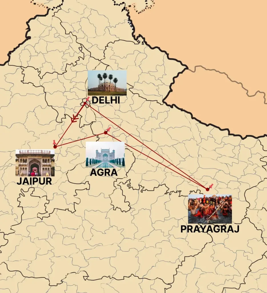 Kumbh itinerary map